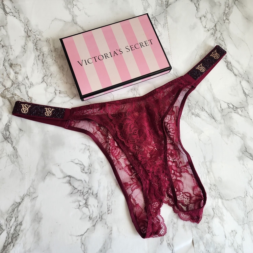Victoria's Secret Red Lace Intimates Sexy Panty crotchless